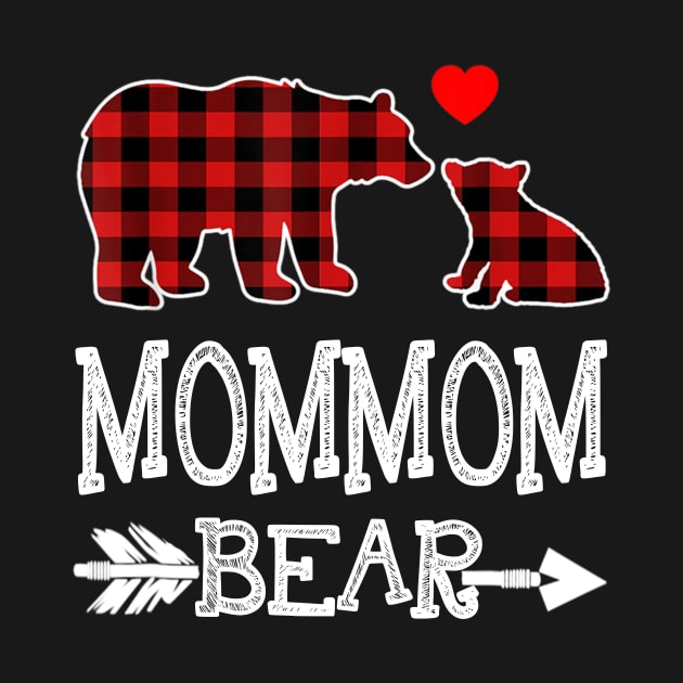 Mommom Bear Christmas Pajama Red Plaid Buffalo Gift Shirt by Kelley Clothing