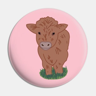 Brown Aesthetic Cow Pin