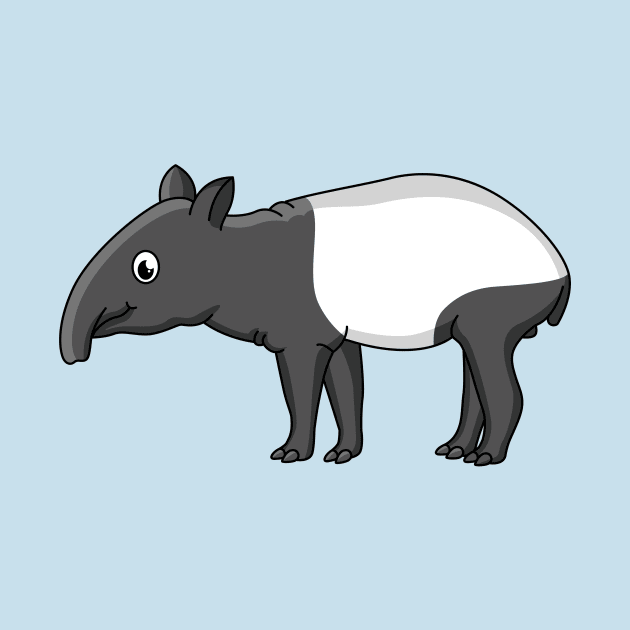 Cute happy cartoon tapir illustration by Cartoons of fun