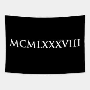 1988 MCMLXXXVIII (Roman Numeral) Tapestry