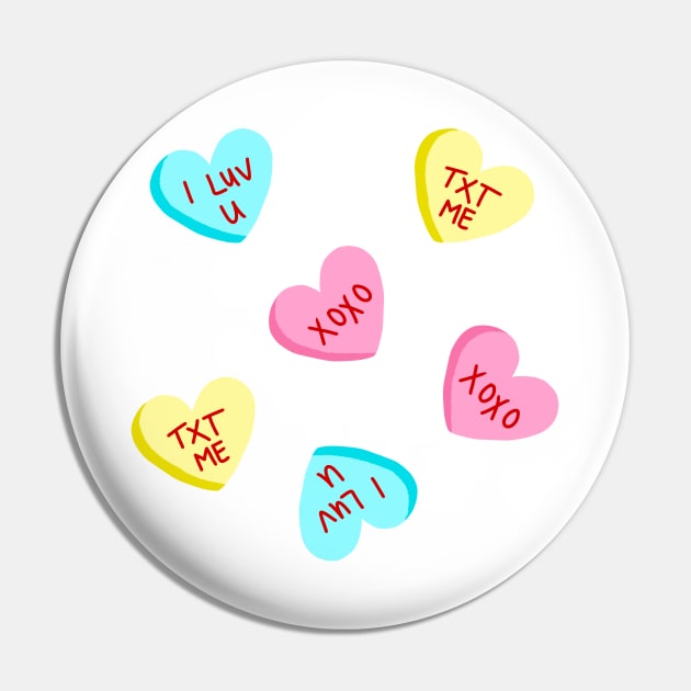 Sweet Candy Hearts Valentines Day Pin by julieerindesigns