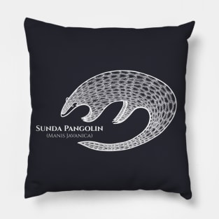 Sunda Pangolin with Common and Latin Names - beautiful animal design Pillow