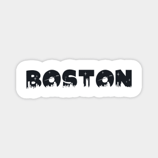 Boston Cityscape Letters Magnet