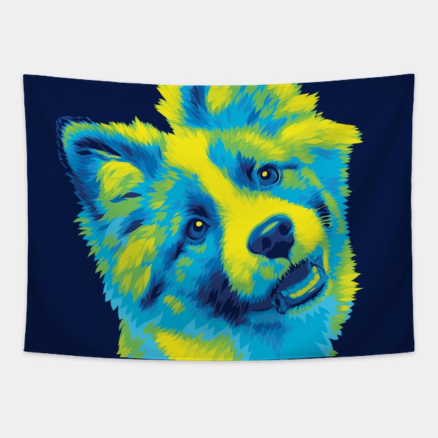 Cool Colored Fluff Pupp Tapestry by polliadesign