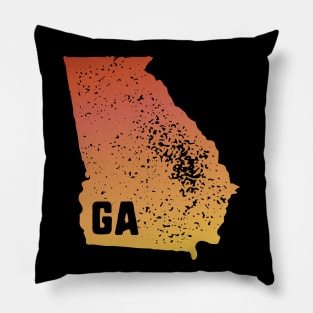 US state pride: Stamp map of Georgia (GA letters cut out) Pillow