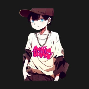 Hip hop style anime boys funny T-Shirt