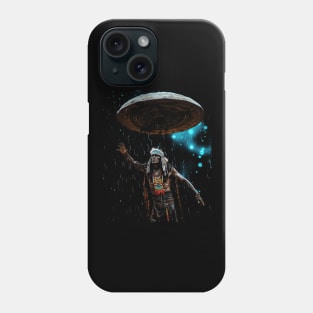 Trippy Native American UFO Alien Mushroom Meditation 3 Phone Case