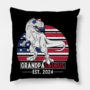 PROMOTED TO GRANDPASAURUS BABY ANNOUNCEMENT 2024 Pillow