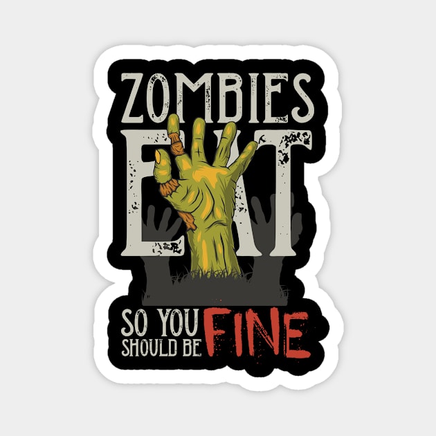 halloween fine zombies Magnet by Motivashion19