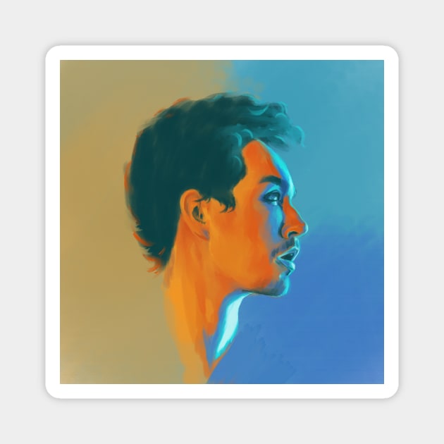 Klaus Hargreeves // Robert Sheehan Oil Portrait Magnet by brainbag