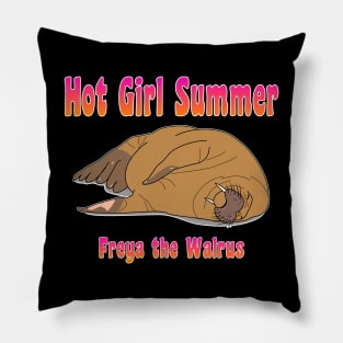 Freya the Walrus Hot Girl Summer Pillow
