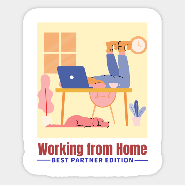 Working from Home, dog edition, Home Office Funny Gift, Corona Work - Home  Office Gift - Sticker | TeePublic