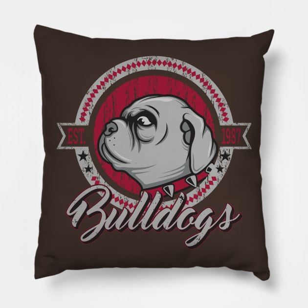 Bulldog Pillow by Digster