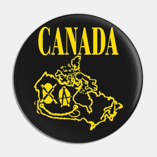 Canada Grunge Smiling Face Black Background Pin