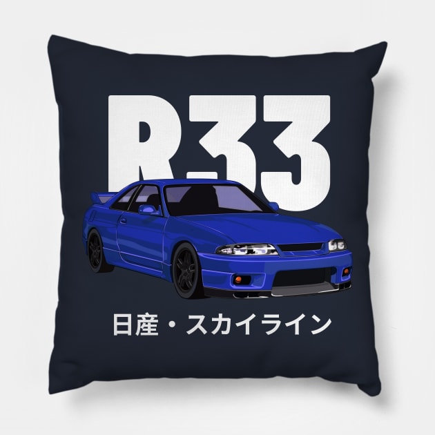 r33 Skyline gtr Pillow by MOTOSHIFT