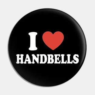 I Heart Handbells For Handbell Lovers Pin