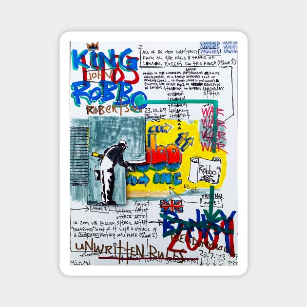 KING ROBO vs BANKSY Magnet by Basquiat