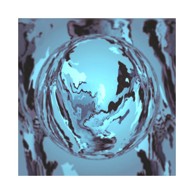 Blue Marble Aqua Abstract by Moon Art