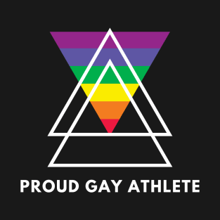 Proud Gay Athlete (White text) T-Shirt
