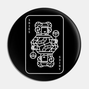 Aries Zodiac horoscope line art playing card style Pin