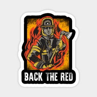 Patriotic Firefighter Red Thin Line I Back The Red Magnet