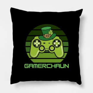 Gamerchaun Irish Gaming St Patrick's Day Boys Men Gamer Retro Design Pillow