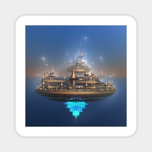 Fractal Floating City at Sunset Magnet