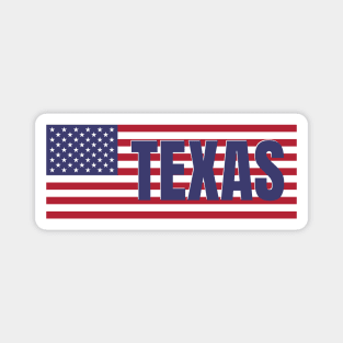 Texas State in American Flag Magnet