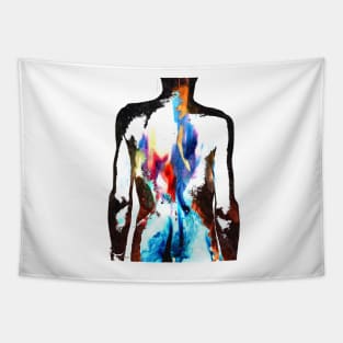 Flames on Back Tattoo Art Tapestry