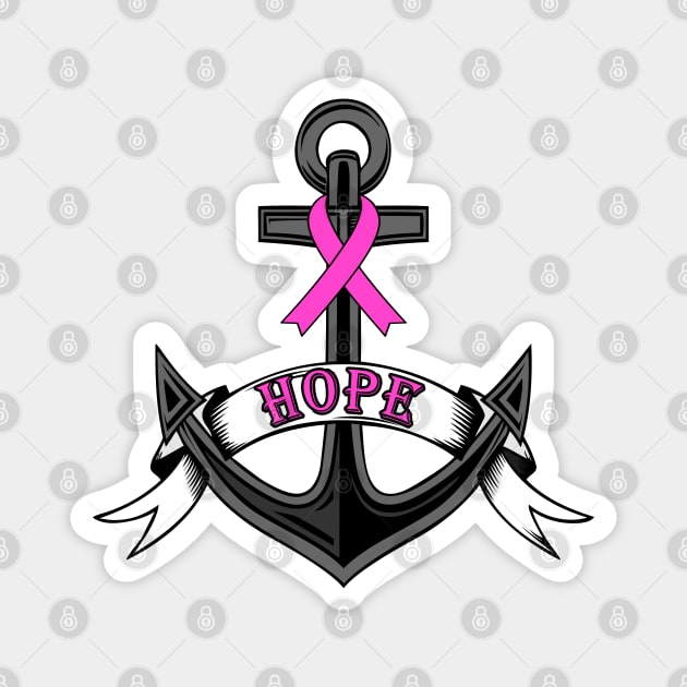 Breast Cancer Awareness Anchor of Hope Magnet by DeesDeesigns