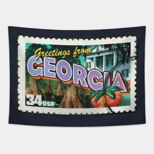 Georgia State Pride Tee - Vintage Postage Stamp Design, Casual Comfortable Shirt, Perfect Souvenir or Gift Tapestry