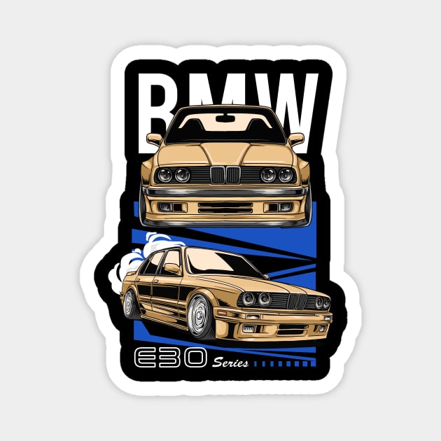 Classic BMW E30 Magnet by Harrisaputra