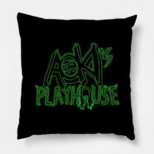 AOKI PLAYHOUSE - EDM rare edition green neon Pillow