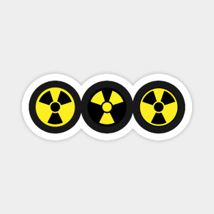 Nuclear radiation sign sticker, nuclear warning symbol sticker - radiation, energy, atomic power Magnet