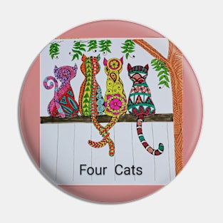 Four Cats T-shirt Pin