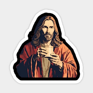 Christian Jesus Drinking Tea Magnet