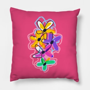 Mod flowers, floral design Pillow