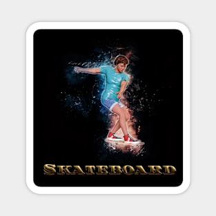 Skateboard Male Skateboarder in Cyan Skateboards Skateboarding Designs Skateboarding Gifts Magnet
