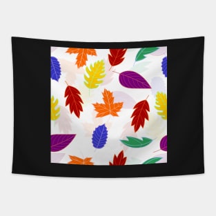 Leaves Pattern - Bold Colors with Pale Colors Behind Tapestry