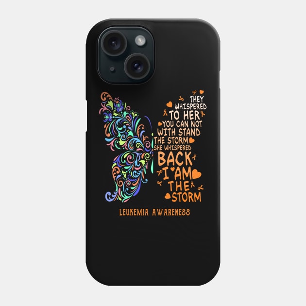 leukemia butterfly i am the storm Phone Case by TeesCircle