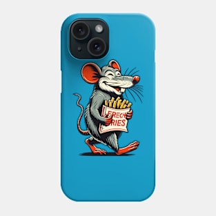 A rat carrying a packet of French fries Phone Case