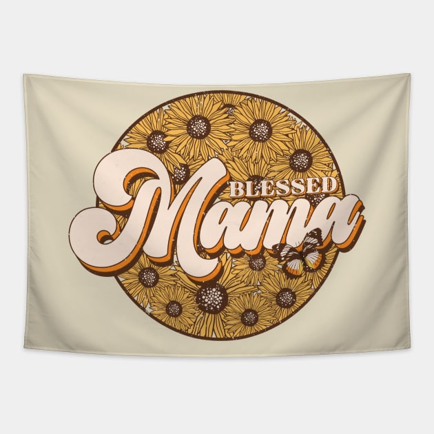 Blessed Mama, Sunflower Mom Tapestry by ThatVibe