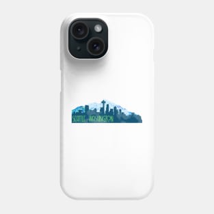 Seattle Skyline Mount Rainier Decal Phone Case