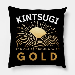 Kintsugi gold quote for work lovers Pillow