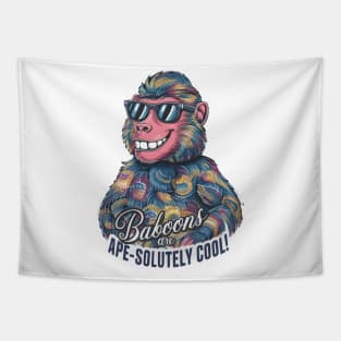 Cool Baboon in Sunglasses Tapestry