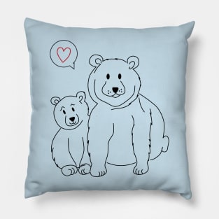 Arctic Animal - a little and a big Ice bear Pillow