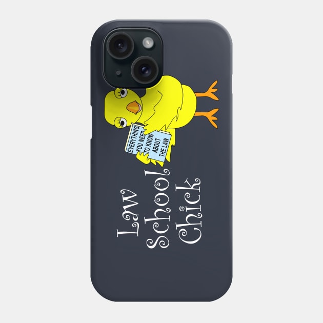 Law School Chick White Text Phone Case by Barthol Graphics