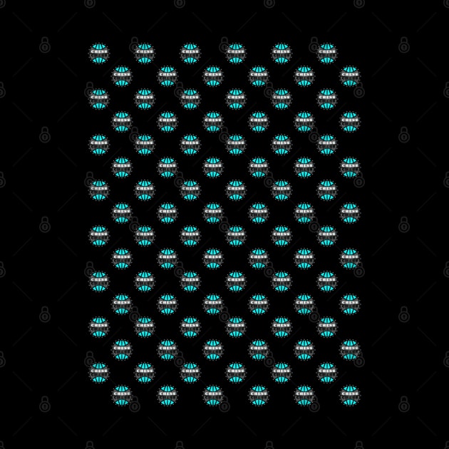 Chess Logo in Black, White and Turquoise Pattern by The Black Panther