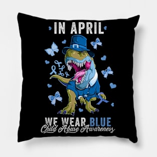 Child Abuse Prevention Awareness Month Blue Ribbon gift idea Pillow