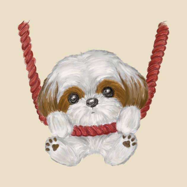 Shih Tzu on a rope by sanogawa